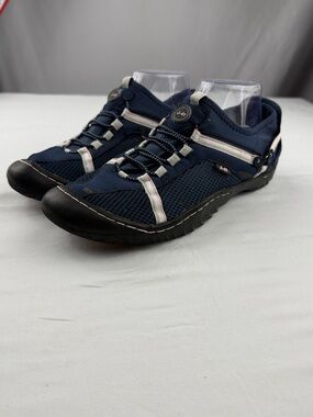 J-41 Navy Mesh Slip-On Sneakers for Women